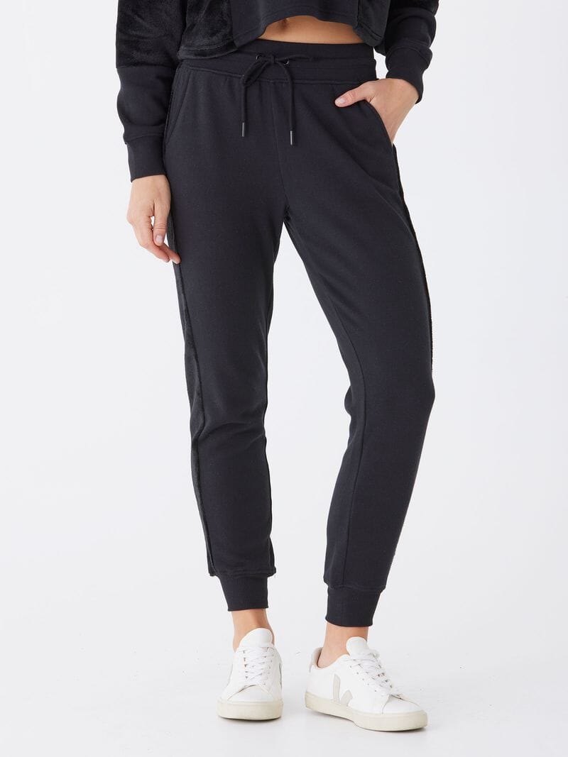 Black Camillah Fleece Sherpa Jogger