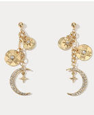 Celestial Charm Moon and Stars Cosmic Earrings Flat Lay