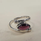 Garnet Cab Ring Sterling Silver 