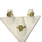 Rough Moldavite Ring Gold Vermeil
