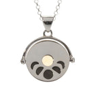 Silver Sun Rotating Pendant with Citrine and Moon Phases back