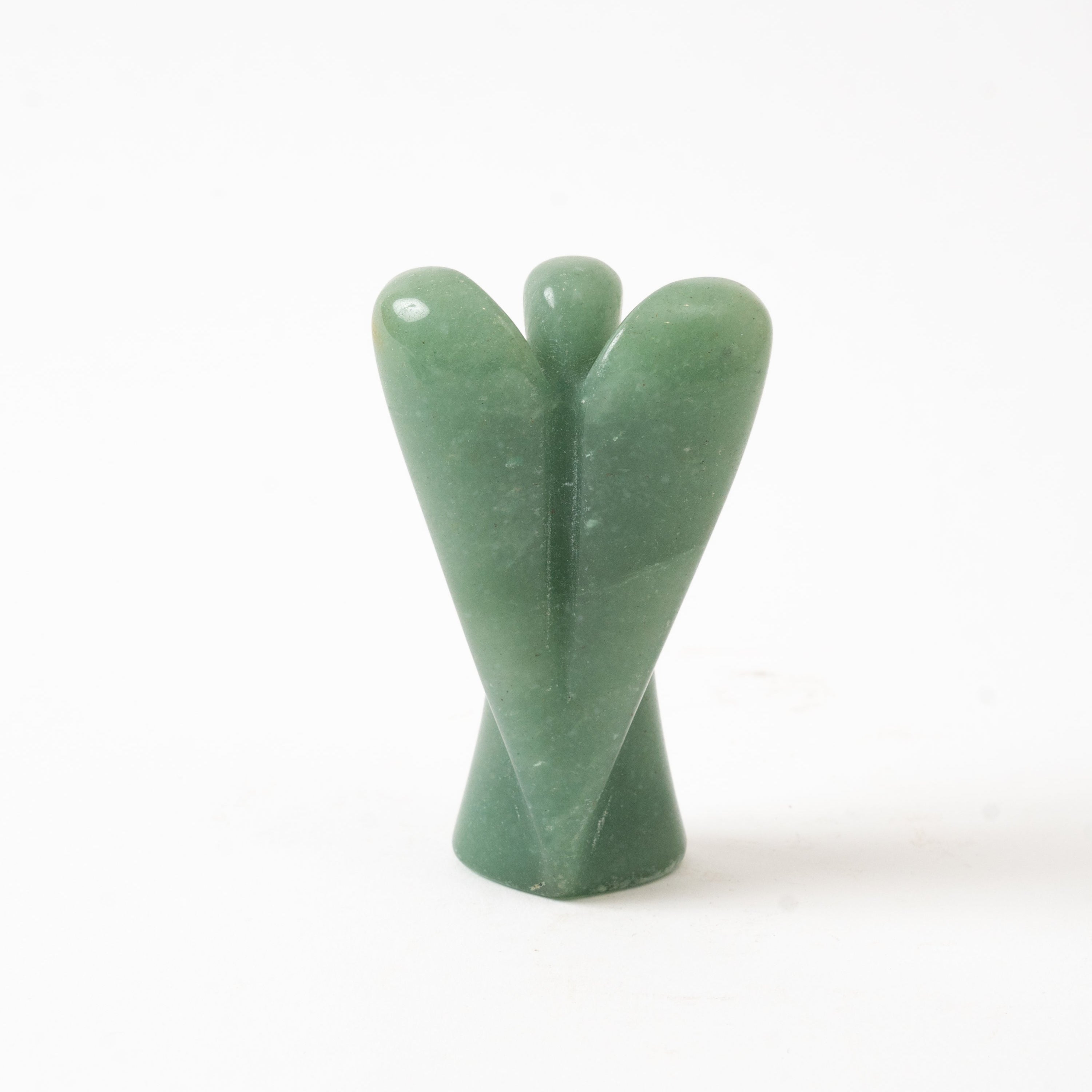 Aventurine Carved and Polished Stone Angel Back