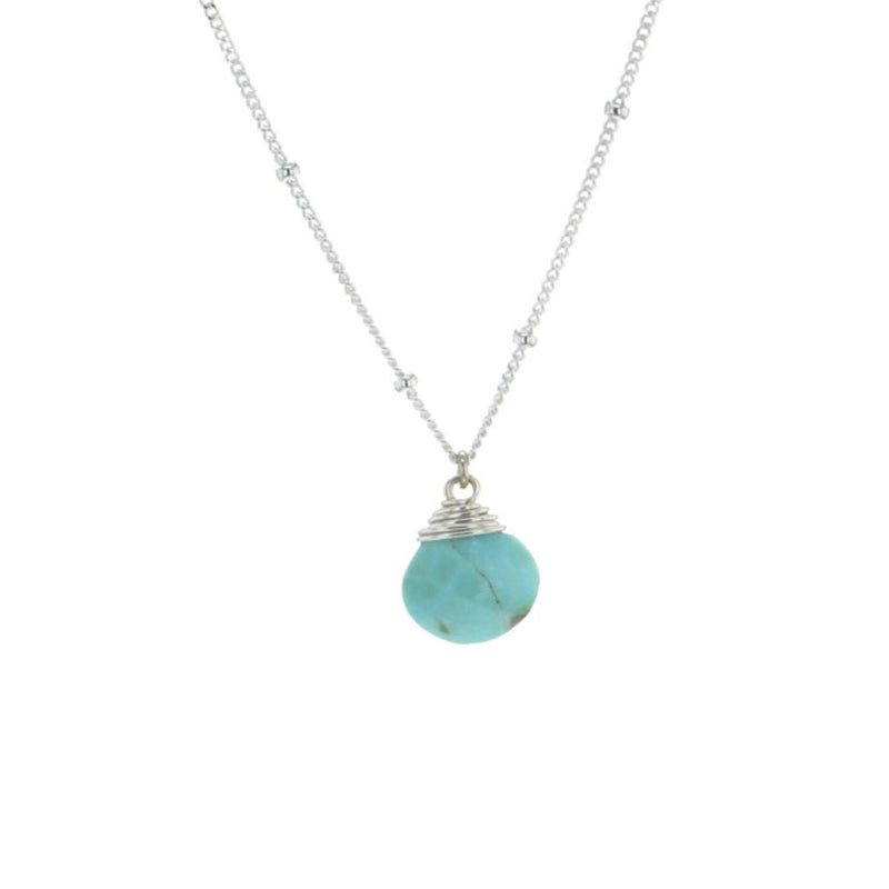 Turquoise Sterling Silver Trinket Stone Necklace