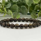 Smoky Quartz 8mm Smooth Bead Stretch Bracelet
