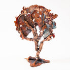 Copper Metallic tree sculpture Back with intricate details on a white background