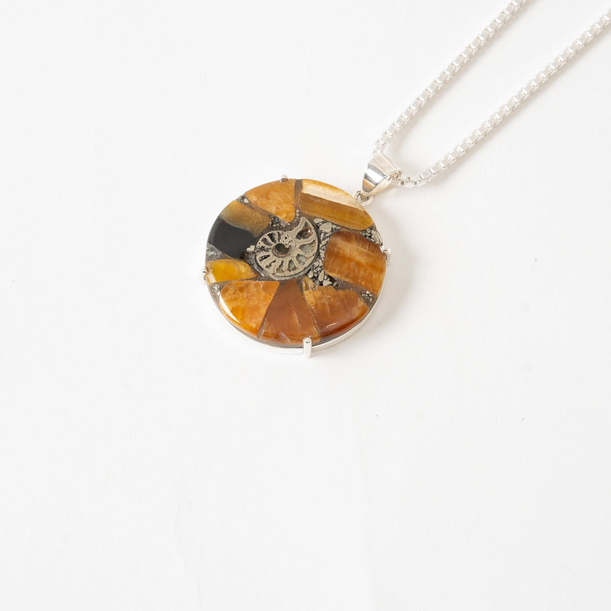 Pyritized Ammonite Shell Necklace