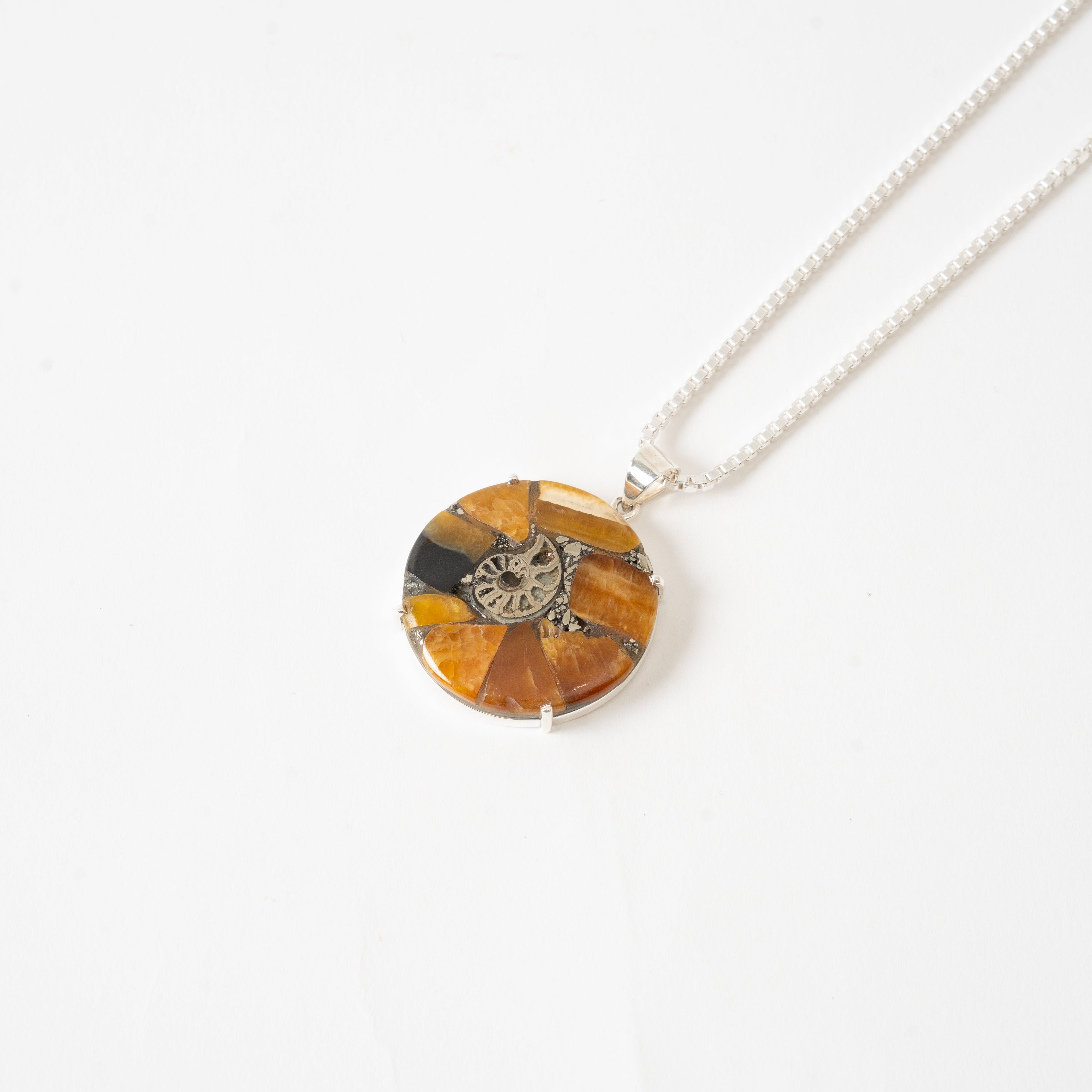 Pyritized Ammonite Shell Necklace