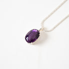 Faceted Amethyst One-of-a-Kind Necklace with Sterling Silver Chain