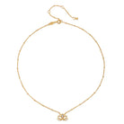 Moonstone Open Lotus Necklace 18KT Gold Plated Brass full view