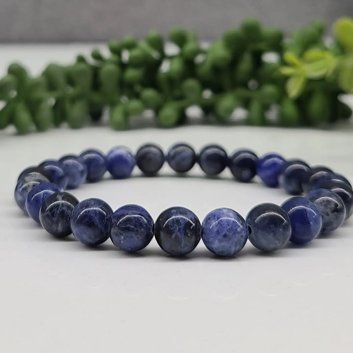 Sodalite Smooth Bead Stretch Bracelet