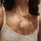 Cancer Sun Sign Zodiac Necklace on Model