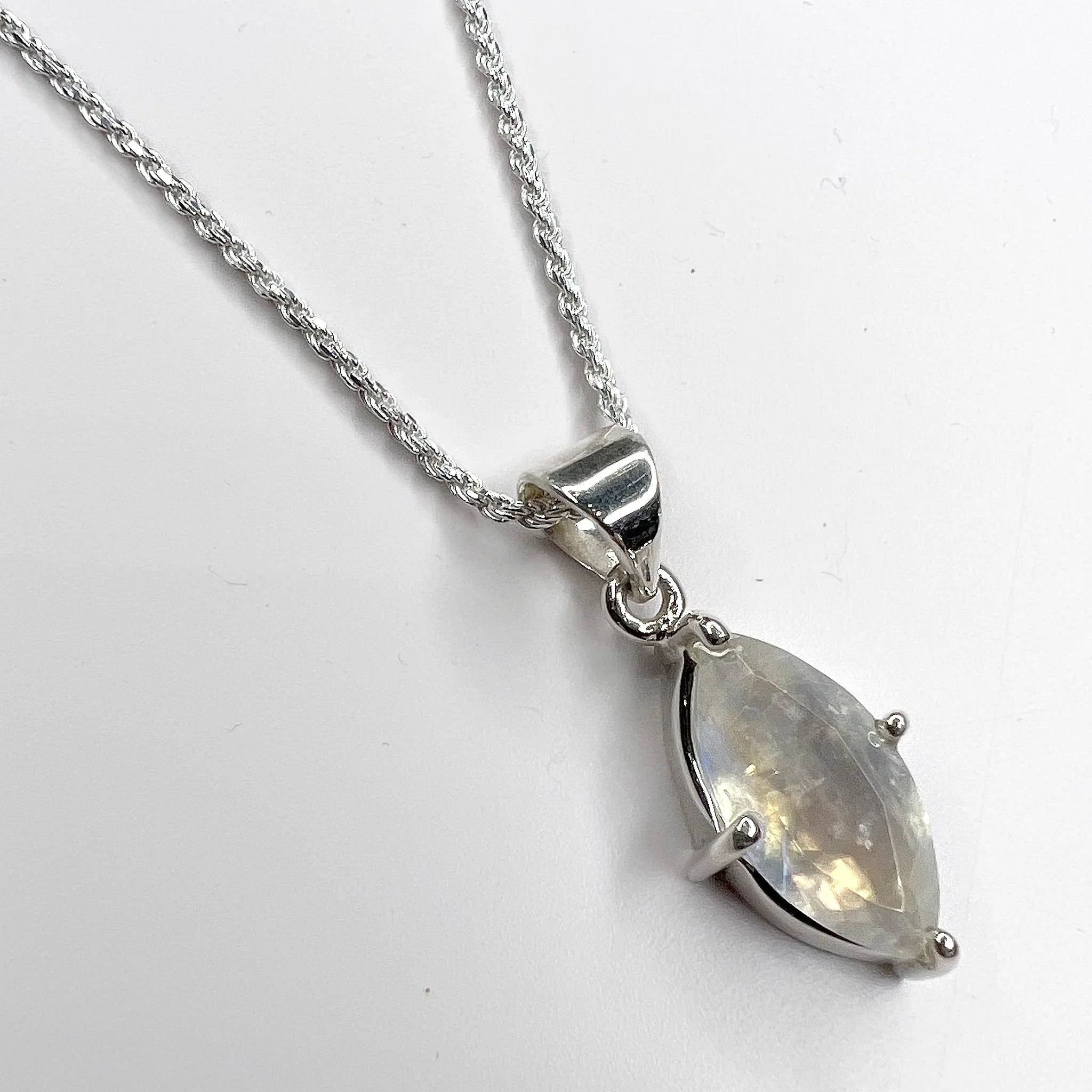 Rainbow Moonstone Faceted Marquise angle