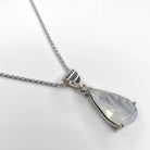 Rainbow Moonstone Faceted Pear Pendant angle