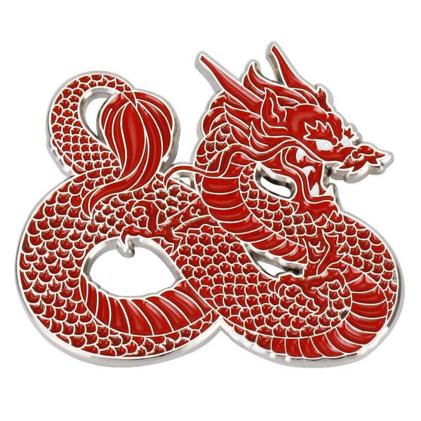 Dragon Pin, Red, Enamel