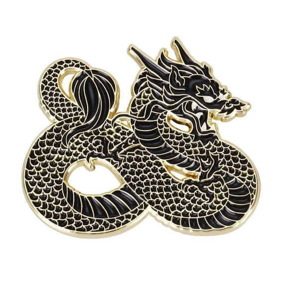 Dragon Pin, Black, Enamel