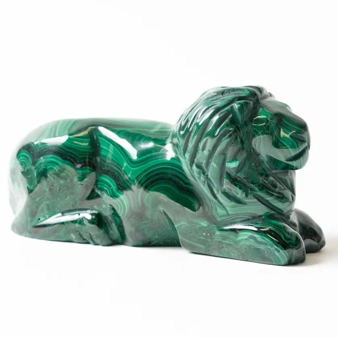 Malachite Lion Lying Down
