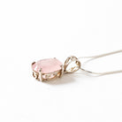 Morganite Faceted Pendant Necklace Side View