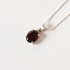 Garnet Oval Faceted Necklace