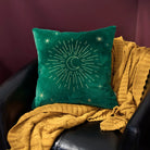 Emerald Moon and Stars Pillow on Chair