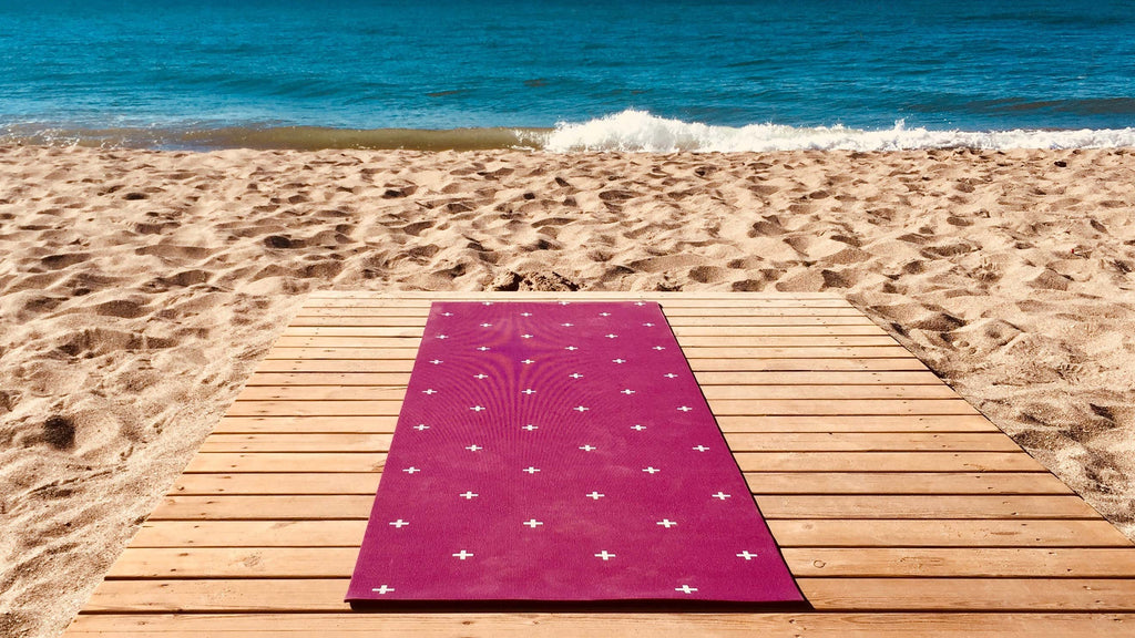 Something Missing? 404 page yoga mat on beach with no one there
