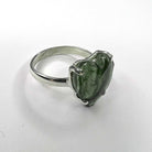 Moldavite Faceted Gemstone Ring