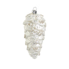 Metallic White Pinecone Ornament, 5"