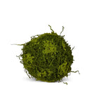A spherical moss ball with artificial green moss covering it