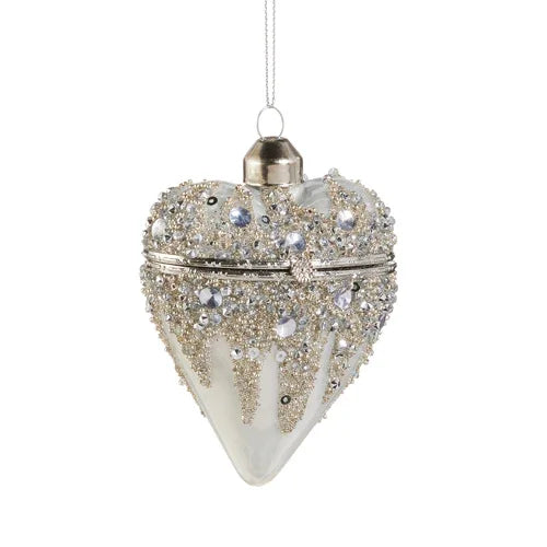 White Heart Box Ornament