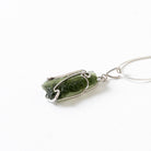 Modern Wire Wrapped Rough Moldavite Pendant Necklace Sterling Silver 4