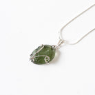 Modern Wire Wrapped Rough Moldavite 2.6 grams Pendant Sterling Silver