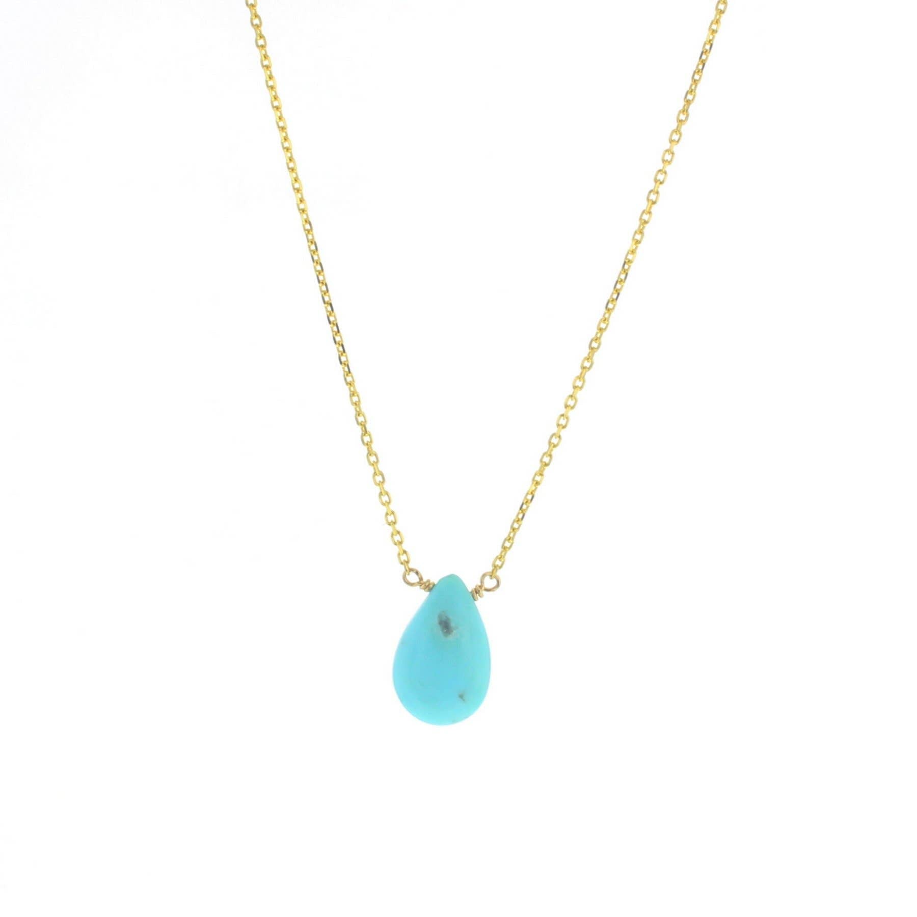 Mila Turquoise Drop Necklace Gold