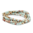 Agalmatolite and Silver Bracelet/Necklace Wrap