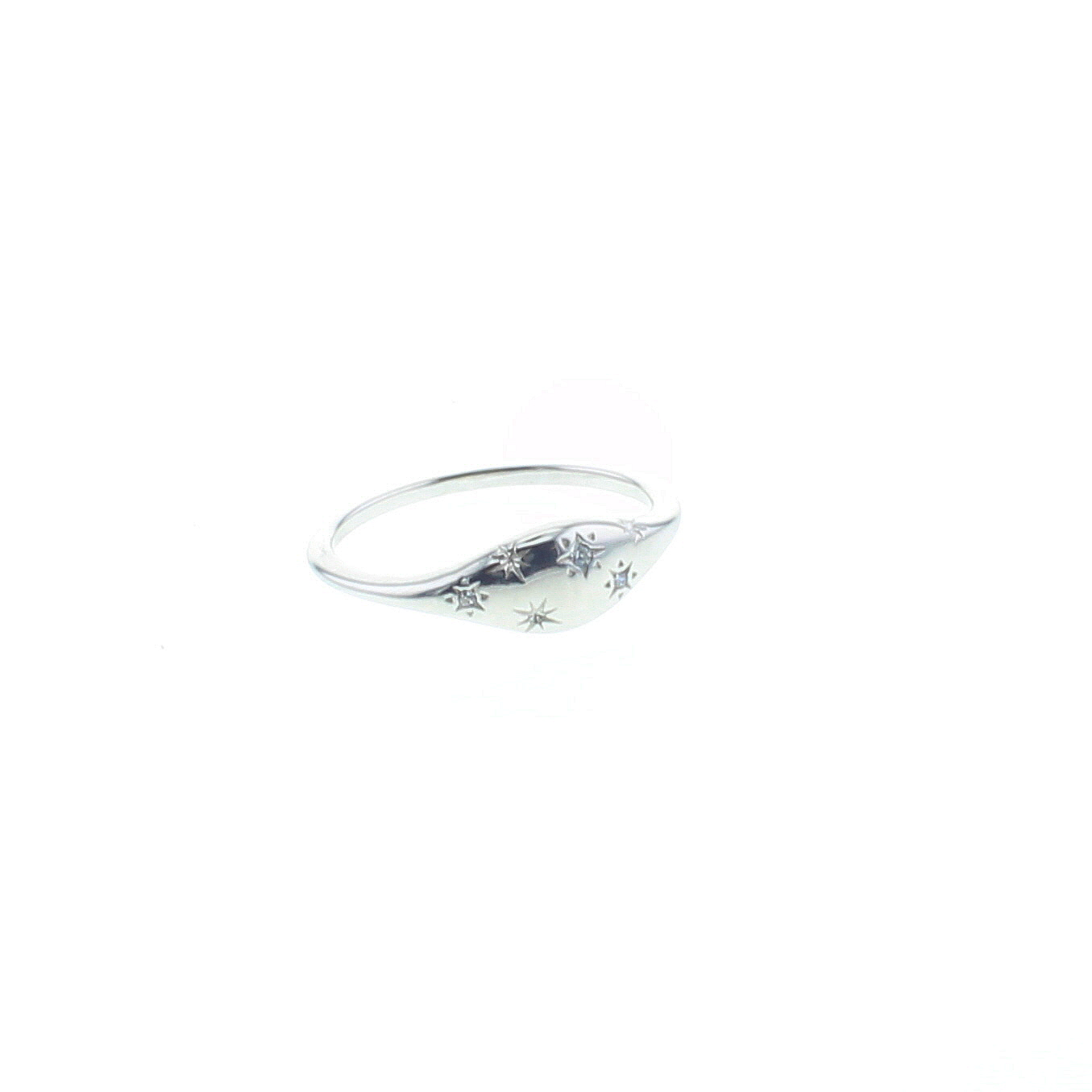 Starlight Sterling Silver Ring with CZ Stars