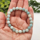 Amazonite Faceted Bead Stretch Bracelet in Hand