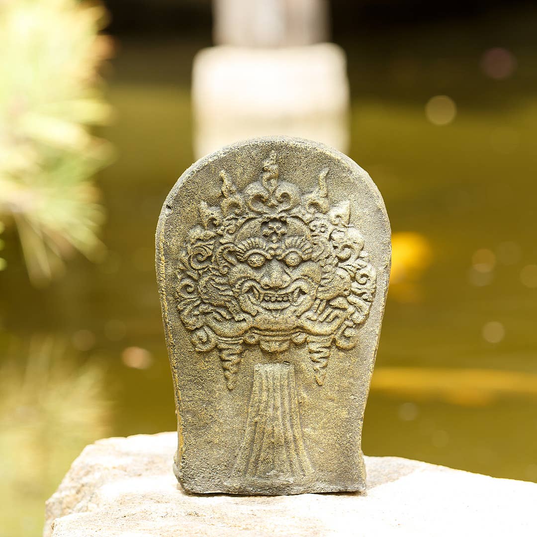 Back Detail of Hand Carved Ganesh in Volcanic Ash