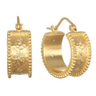 Topaz White Star Hoop Earrings, 18KT Gold Plated Brass