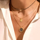 Pyrite Dreams of Prosperity Gold Necklace on model