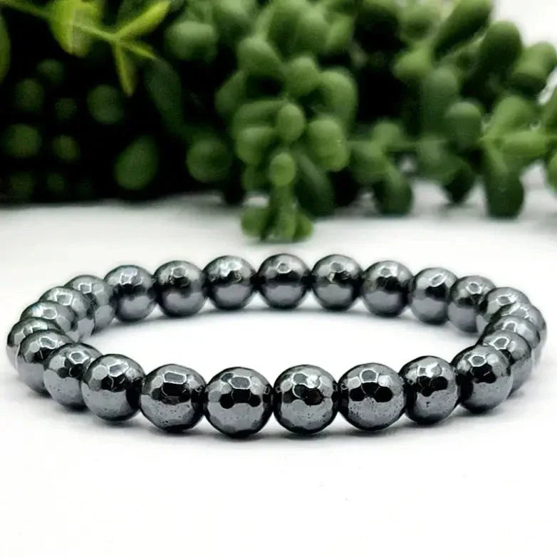 Hematite Faceted Bracelet Full View