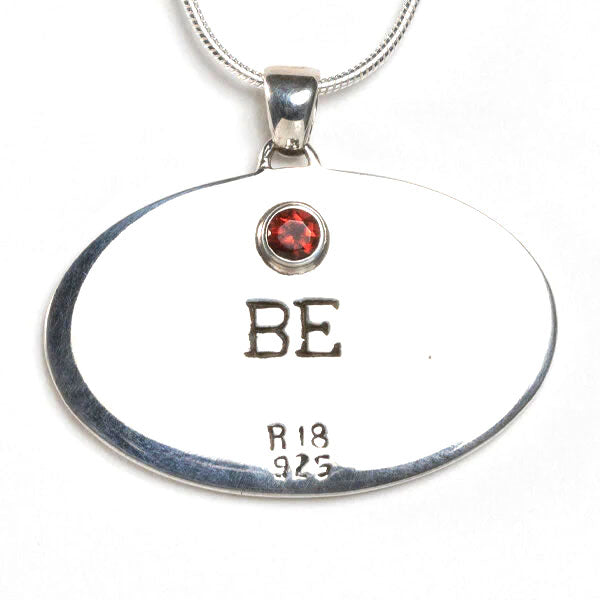 Oval Bee Pendant with Garnet back