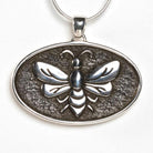 Oval Bee Pendant with Garnet front