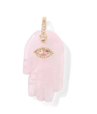Rose Quartz Hamsa Crystal Protection Evil Eye Necklace