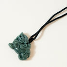 Jade Pixiu Pendant Carved on Cord Necklace