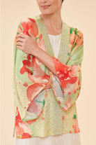 Watercolor Orchids Kimono Jacket