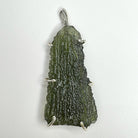 Moldavite Rough Pendant Sterling Silver Prong Setting front view