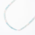 Beryl Necklace Aquamarine, Morganite and Goshenite Faceted Rondel Gemstones