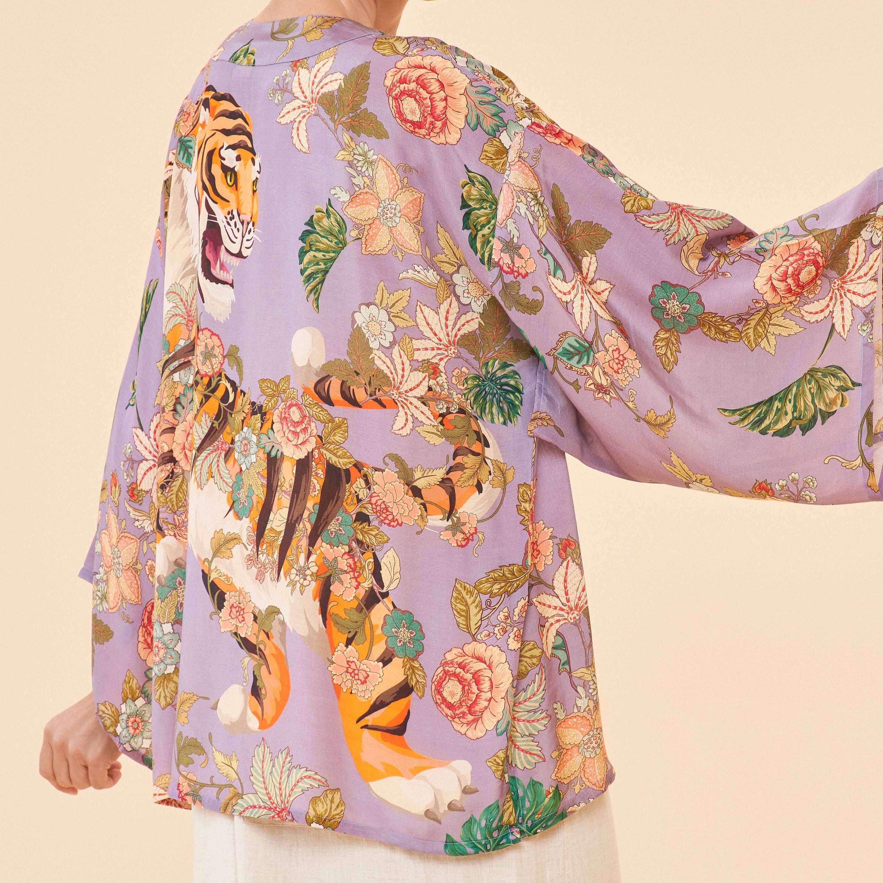 Prancing Tiger Kimono Jacket Back