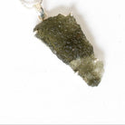 Rough Moldavite Sterling Silver Prong Pendant 2