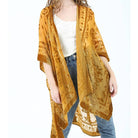 Mustard Burnout Velvet Kimono