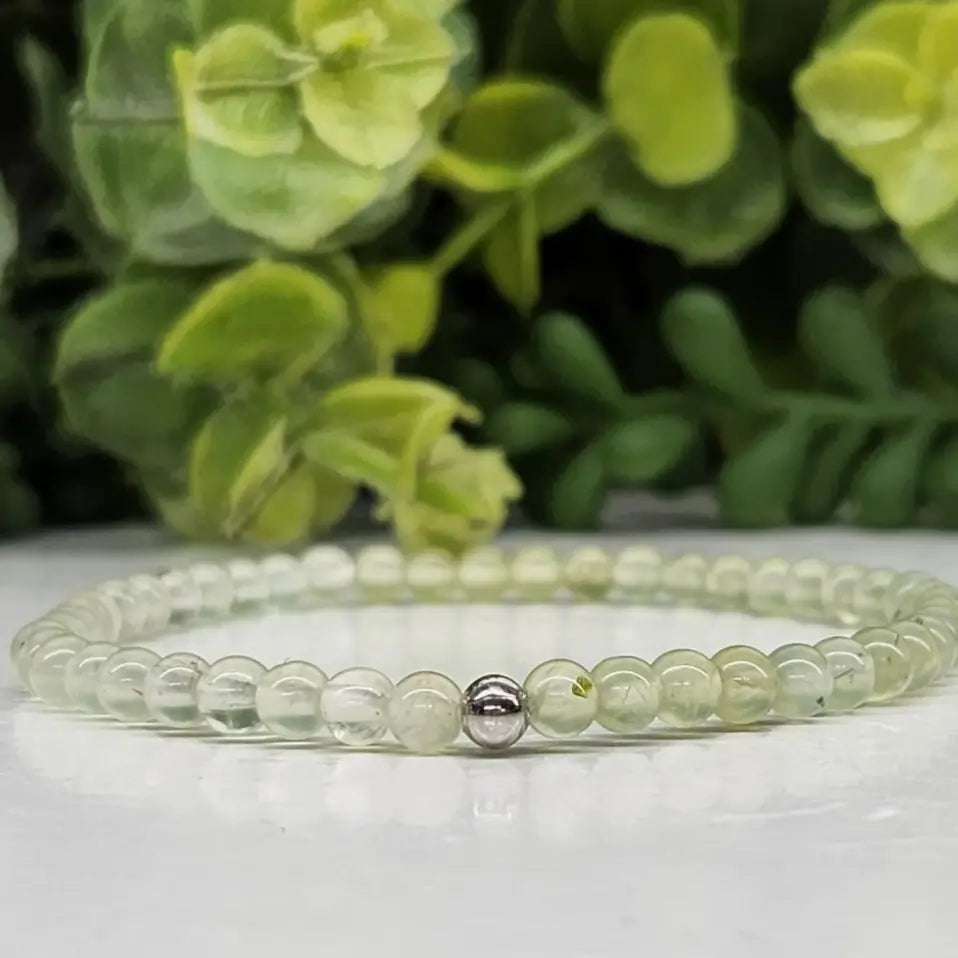 Prehnite 4mm Stretch Bead Bracelet