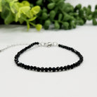 Black Spinel 3mm Faceted Bracelet for Strength, Protection, and Confidence